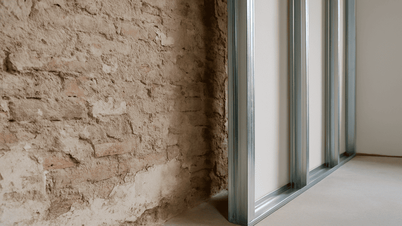 trasdosado a una pared irregular
